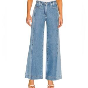 Something Navy Revolve Two Toned Wide Leg Jeans size 30 Slit leg